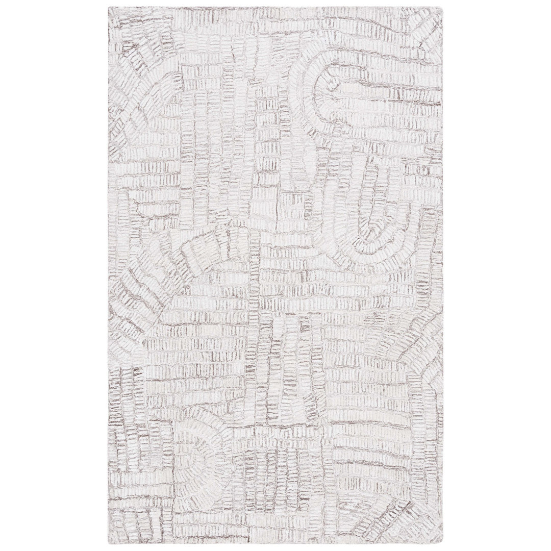 Ashwin Abstract Hand Tufted Area Rug in Brown/Ivory
